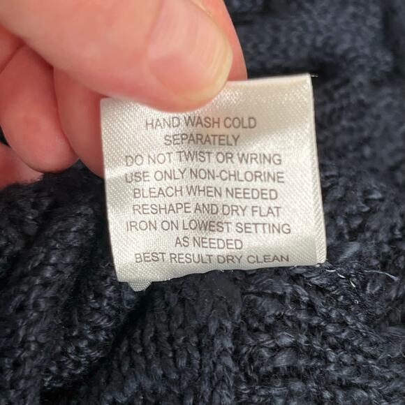 Pink Rose Open Knit Cowl Neck Navy Blue Sweater Vest NWT Size Small - Picture 14 of 16